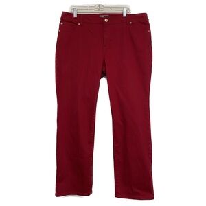 Chico's So Slimming Jeans Pant Cherry Red Stretch Women’s Size 3 = XL / 16